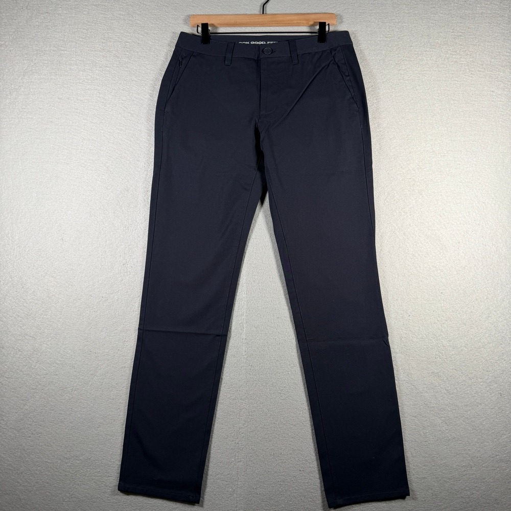 True Classic Mens Slim Fit Chino Pants Navy Blue Stretch Cotton 32x32‎ 123-672